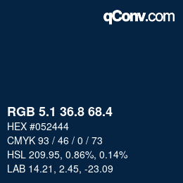 カラーコード: RGB 5.1 36.8 68.4 | qconv.com