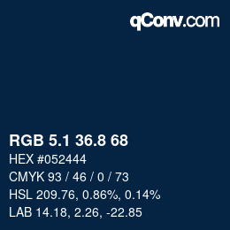 Color code: RGB 5.1 36.8 68 | qconv.com