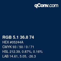 Color code: RGB 5.1 36.8 74 | qconv.com