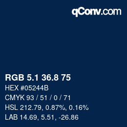 Color code: RGB 5.1 36.8 75 | qconv.com