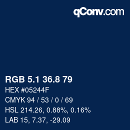 Color code: RGB 5.1 36.8 79 | qconv.com