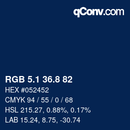 Color code: RGB 5.1 36.8 82 | qconv.com