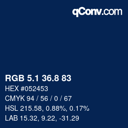 Color code: RGB 5.1 36.8 83 | qconv.com