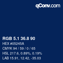 Farbcode: RGB 5.1 36.8 90 | qconv.com