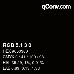 Color code: RGB 5.1 3 0 | qconv.com