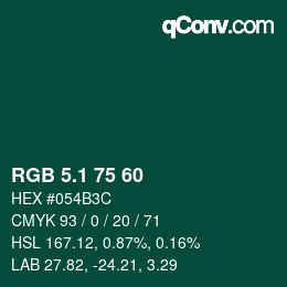 カラーコード: RGB 5.1 75 60 | qconv.com