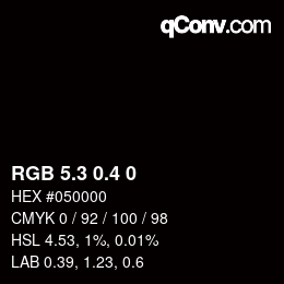 カラーコード: RGB 5.3 0.4 0 | qconv.com
