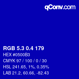 カラーコード: RGB 5.3 0.4 179 | qconv.com