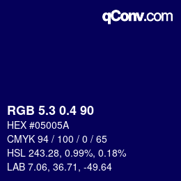 カラーコード: RGB 5.3 0.4 90 | qconv.com