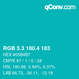 カラーコード: RGB 5.3 180.4 183 | qconv.com