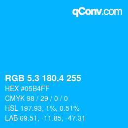 カラーコード: RGB 5.3 180.4 255 | qconv.com