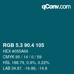 カラーコード: RGB 5.3 90.4 105 | qconv.com