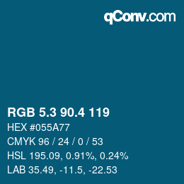 カラーコード: RGB 5.3 90.4 119 | qconv.com