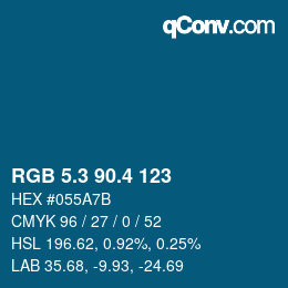 カラーコード: RGB 5.3 90.4 123 | qconv.com