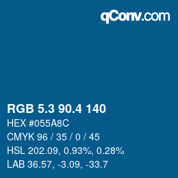 カラーコード: RGB 5.3 90.4 140 | qconv.com