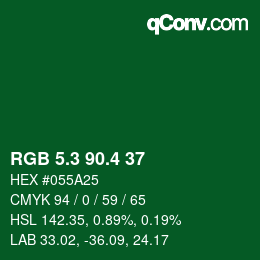 カラーコード: RGB 5.3 90.4 37 | qconv.com