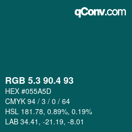 カラーコード: RGB 5.3 90.4 93 | qconv.com