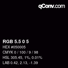 Código de color: RGB 5.5 0 5 | qconv.com