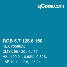 カラーコード: RGB 5.7 128.6 160 | qconv.com