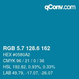 カラーコード: RGB 5.7 128.6 162 | qconv.com