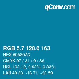 カラーコード: RGB 5.7 128.6 163 | qconv.com
