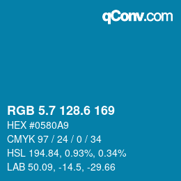 カラーコード: RGB 5.7 128.6 169 | qconv.com