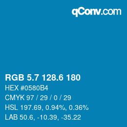 カラーコード: RGB 5.7 128.6 180 | qconv.com