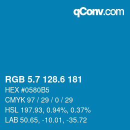 カラーコード: RGB 5.7 128.6 181 | qconv.com