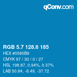 カラーコード: RGB 5.7 128.6 185 | qconv.com