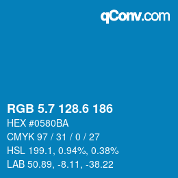 カラーコード: RGB 5.7 128.6 186 | qconv.com
