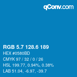 カラーコード: RGB 5.7 128.6 189 | qconv.com