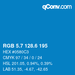 カラーコード: RGB 5.7 128.6 195 | qconv.com