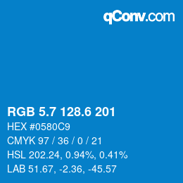 カラーコード: RGB 5.7 128.6 201 | qconv.com