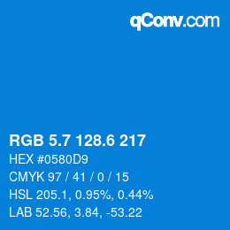 カラーコード: RGB 5.7 128.6 217 | qconv.com