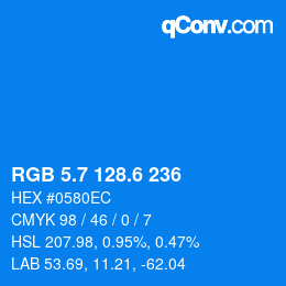 カラーコード: RGB 5.7 128.6 236 | qconv.com