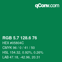 カラーコード: RGB 5.7 128.6 76 | qconv.com