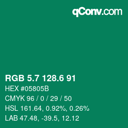 カラーコード: RGB 5.7 128.6 91 | qconv.com