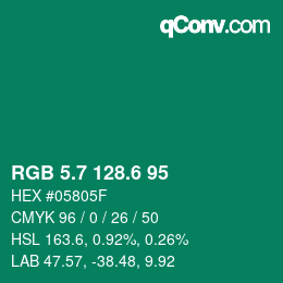 カラーコード: RGB 5.7 128.6 95 | qconv.com