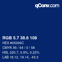 カラーコード: RGB 5.7 38.6 108 | qconv.com