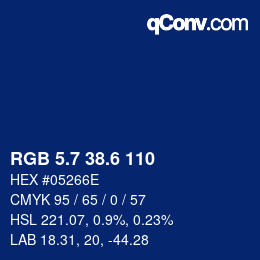 カラーコード: RGB 5.7 38.6 110 | qconv.com