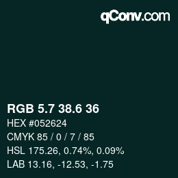 カラーコード: RGB 5.7 38.6 36 | qconv.com