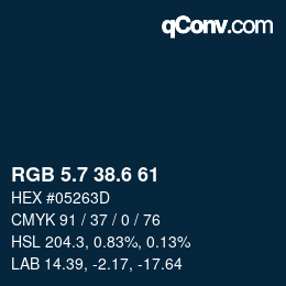 カラーコード: RGB 5.7 38.6 61 | qconv.com