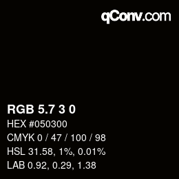 カラーコード: RGB 5.7 3 0 | qconv.com