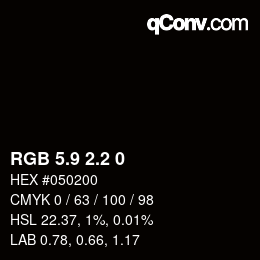 Color code: RGB 5.9 2.2 0 | qconv.com
