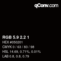 Farbcode: RGB 5.9 2.2 1 | qconv.com