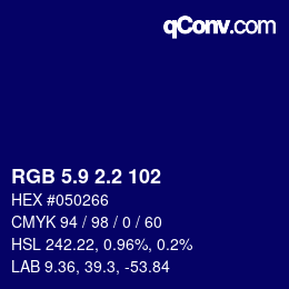 カラーコード: RGB 5.9 2.2 102 | qconv.com