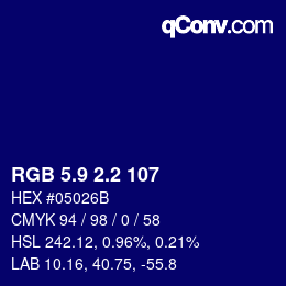 カラーコード: RGB 5.9 2.2 107 | qconv.com