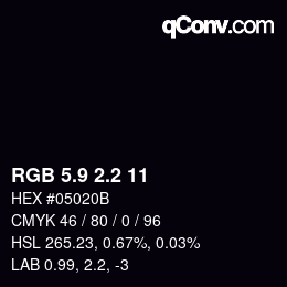Color code: RGB 5.9 2.2 11 | qconv.com