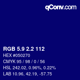 カラーコード: RGB 5.9 2.2 112 | qconv.com