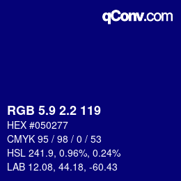 カラーコード: RGB 5.9 2.2 119 | qconv.com